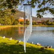 BSHAPPLUS® 36 Silver Wind Chimes for Outside,Memorial Wind Chimes with 18 Aluminum Tubes and S Hook,Clearance Wind Chimes for Home Garden Hanging Decor
