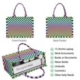 thumbnail image 1 of Large Capacity Tote Bag,Gradient Color Checkered Pattern Handbag Fashion Luxury Tote Bag,15.7"x13"x 5.1" Inches,Laptop Compatible, 1 of 1