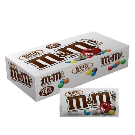 M&M'S White Chocolate Singles Size Candy, 1.41 Ounce Pouch, 24 Count (Best Chocolate Box For Gift)