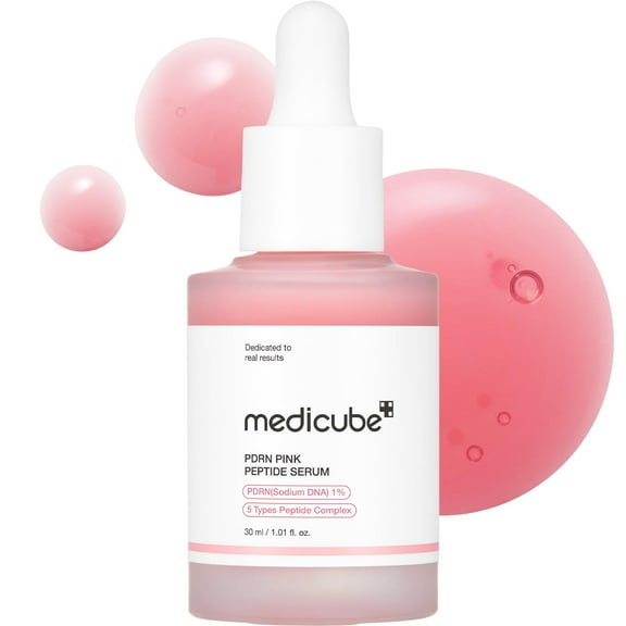 medicube Salmon DNA PDRN Pink Peptide Serum Pink glow serum Peptide Niacinamide Hydrating & Moisturizing & Firming Uneven Skin Tone Korean Skincare | 1.01 fl.oz. (1.01 fl.oz. Salmon DNA PDRN)