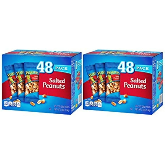 Planters Nuts on the Go Salted Peanuts, 1 oz single-serve bags, 96 Bags Total