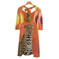 thumbnail image 6 of Leopard Dreams Fruits Tropical Paradise Womens Summer Dress Tie Back A Line Flare Dress, 6 of 9