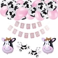 thumbnail image 4 of Finypa Funny Cow Party Decoraciones Globos 85pcs Arch Garland Kit con Happy Birthday Banner, Cow Print Balloons Light Pink Balloons, Walking Cow Mylar Globos para Farm Birthday Party Farm Animal Theme Party Ormromra WMPH-1154, 4 of 5