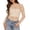 Beige #30, variant on Sheer Tops For Women Lace Slim Fit Tops Boat Neck Long Sleeve Floral Mesh Shirts Beige M