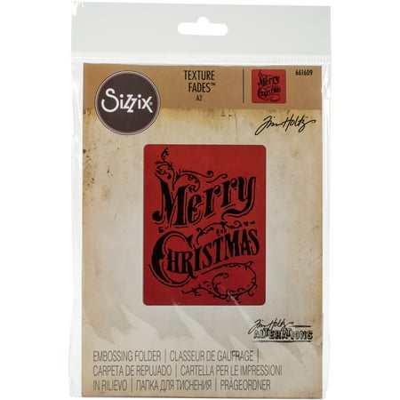 Sizzix Texture Fades A2 Embossing Folder-Christmas Scroll