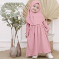 thumbnail image 2 of REDARER Baby Girls Prayer Dress Clothes for Toddler Kids Long Sleeve Abaya with Hijab Two Piece Set,2-3 Years, 2 of 8