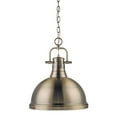 thumbnail image 3 of Yep by Golden Lighting Duncan 1-light 14in Chain Hung Pendant in Aged Brass, 3 of 4