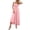 Blush Pink, variant on Women's Tie Shoulder Smocked Tiered Maxi Dress Sleeveless Elegant Solid Party Gown for Formal Occasions 100% Polyester