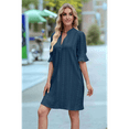 thumbnail image 6 of V Neck Casual Shift Dress Dark Blue M, 6 of 7