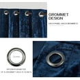 thumbnail image 3 of Chezmoi Collection Lux Navy Blue Distressed Velvet Curtains 2 Panel Set, Room Darkening Luxury Velvet Grommet Top Window Drapes for Living Room Bedroom 50" W x 96" L, 3 of 9