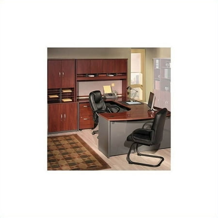 Series U-shape Computer - Bush Business Series C 7-Piece U-Shape Bow-Front Desk in Hansen Cherry