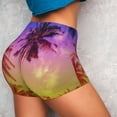 thumbnail image 4 of Wukai Palm Trees at Sunset Print Pack Biker Shorts for Women Yoga Workout Gym Running Scrunch Active Shorts-Small, 4 of 8