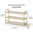 thumbnail image 5 of KSSKSS 3-Tier Metal Shoe Rack, Sturdy Mesh Shoe Storage Organizer with Adjustable Feet,for Front Door Entrance, Closet, Garage, Dorm, Gold, 5 of 8