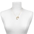 thumbnail image 2 of Delight Jewelry Gold-tone Crystal Initial - L - Large Goldtone Crystal Initial - W - Charm Necklace, 17.5"+2", 2 of 4