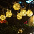 thumbnail image 3 of 1 Lumires De Jardin Solaires Extrieures-20 Lumires Lumire Chaude, Lumires Pendantes De Boule De Craquement De Verre De Paysage De Nol De Led, 3 of 5