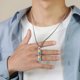 thumbnail image 1 of Joyería Colgante Rectangular Collar de Acero Inoxidable Acero Titanio Gotero Accesorios un collar, 1 of 5