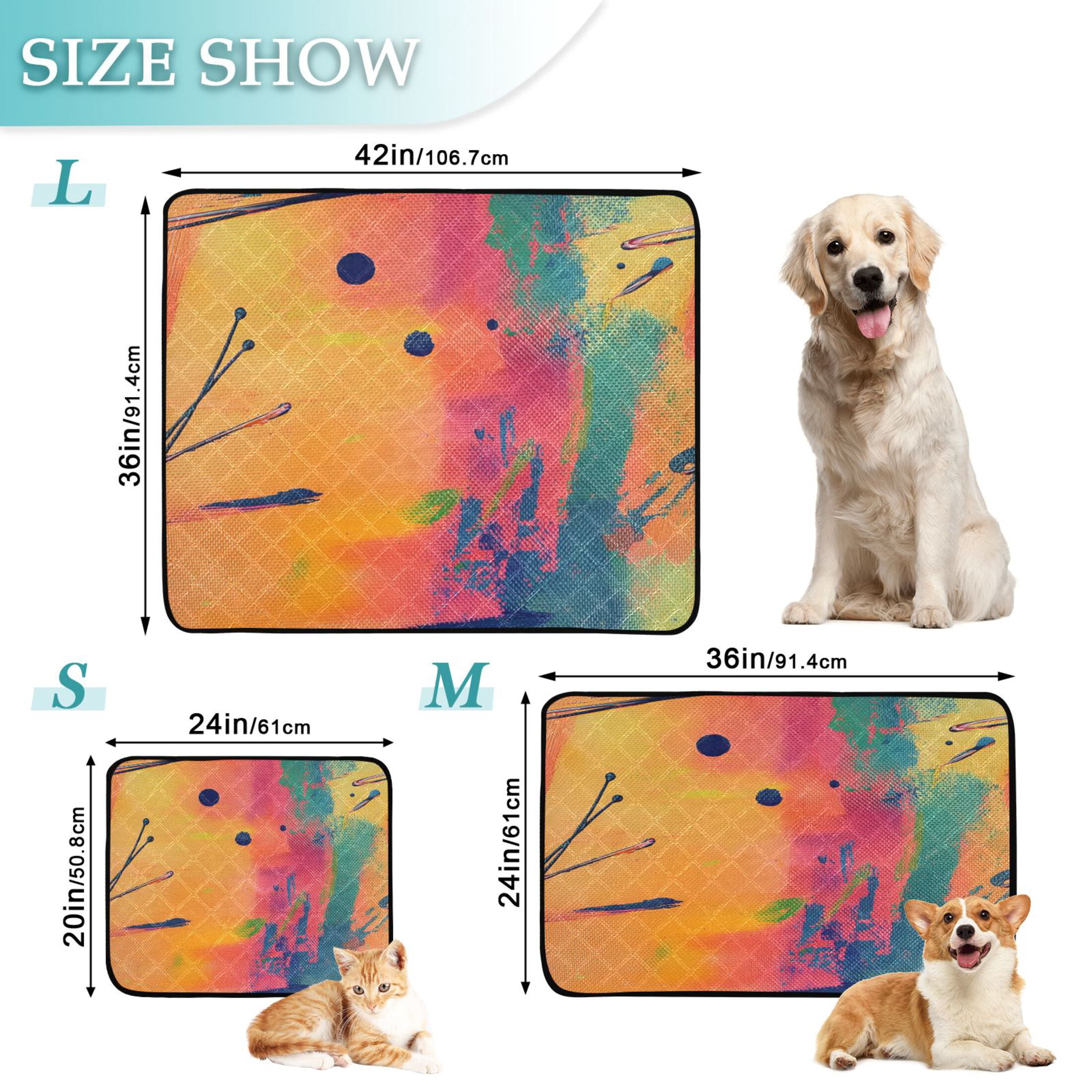 Washable Pet Pee Pads with Super Absorbent Reusable Training Pads for Dogs & Cats Abstract Painting with Bold Brushstrokes