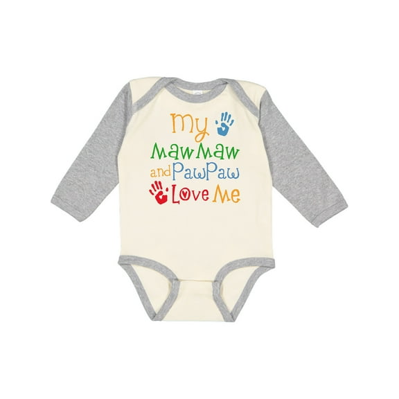 Inktastic Mawmaw and Pawpaw Love Me Boys or Girls Long Sleeve Baby Bodysuit