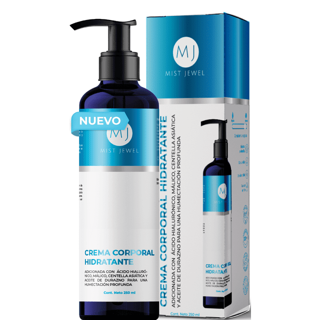 Crema Corporal Hidratante MIST JEWEL con Aceite de Almendras Durazno y Centella Asiática 250 G