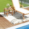 thumbnail image 2 of Gymax Table d'Appoint en Teck pour Patio avec Plateau à Lattes Petite Table Basse pour Véranda, 2 of 10