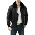 thumbnail image 3 of Landing Leathers Men Premium Navy G-1 Goatskin Leather Flight Bomber Jacket (Regular and Big & Tall), 3 of 6