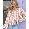 thumbnail image 6 of Women's Cropped Puffer Jacket Floral Print Quilted Puffer Jackets Open Front Lightweight Short Jacket Trendy, 6 of 6