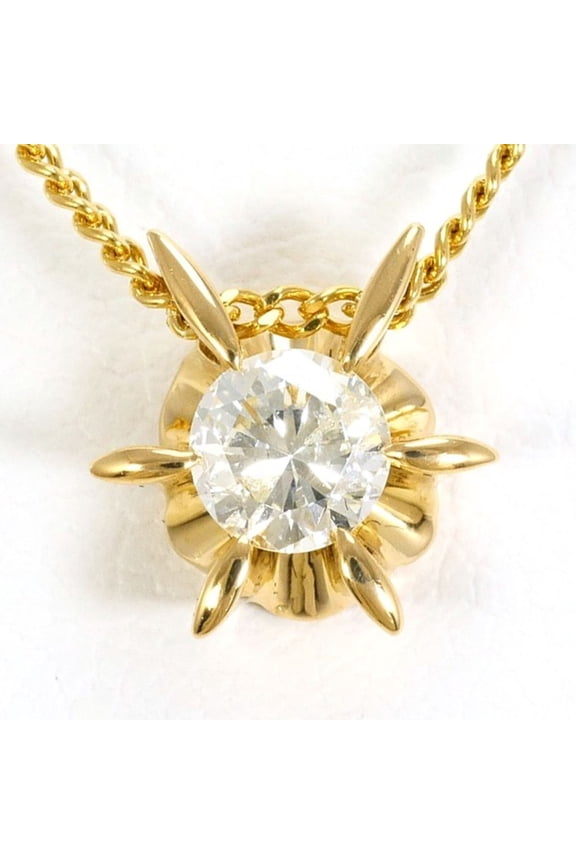 Pre-Owned 18K (18-karat) Yellow Gold Necklace with 0.22ct Diamond, Certificate of Authenticity,...