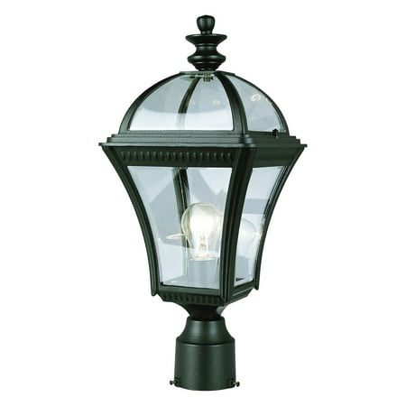 - Trans Globe 5085 BK Post Lantern - Black - 8.5W in.