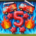 thumbnail image 1 of Ensemble de Ballons, Ballons Chiffres Rouges 0-9, 4 Étoiles, 2 Ballons Camion de Pompiers et 2 Ballons Flamme, pour Décoration de Fête d'Anniversaire, du Nouvel An et de Noël, 1 of 5