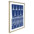 thumbnail image 2 of Kate and Laurel Sylvie Modern Tribal Block Indigo Print Framed Canvas Wall Art by Statement Goods, 28x38 Gold, Chic Modern Art for Wall, 2 of 6