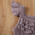 thumbnail image 5 of Toddler Girls Square Neck Bodysuit, Ruffled Sleeve Slender Waist Romper, 5 of 10