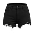 thumbnail image 7 of Lixiuxyad Womens Jean Shorts Mid-High Rise Casual Stretchy Ripped Distressed Cut-Off Summer Denim Shorts Sizes S-2XL,Black, 7 of 7