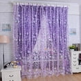 thumbnail image 2 of MSJUHEG Living Room Curtains Bedroom Curtains Door Purple Divider Voile Print Window Floral Scarf Curtain Room Curtain Home Decor Shower Curtain Purple, 2 of 9