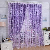 1 Pc Organza Curtain (200Cm X 100Cm) Door Divider Voile Print Window Floral Curtain Room Curtain Decor