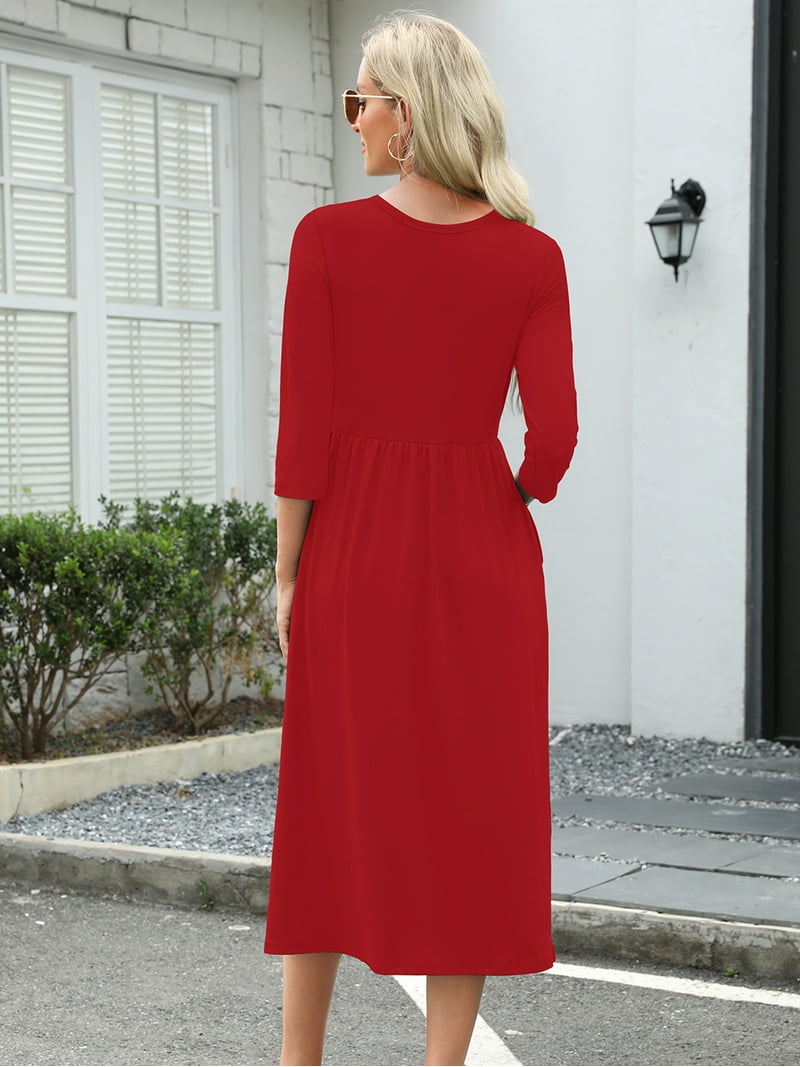 slim fit dress slacks Francis Knit Combo Midi Dress XL / Lipstick Red main image 0