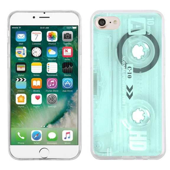 Slim-Fit case for Apple iPhone 8, OneToughShield ® TPU Gel Protector Phone Case - Cassette/Green