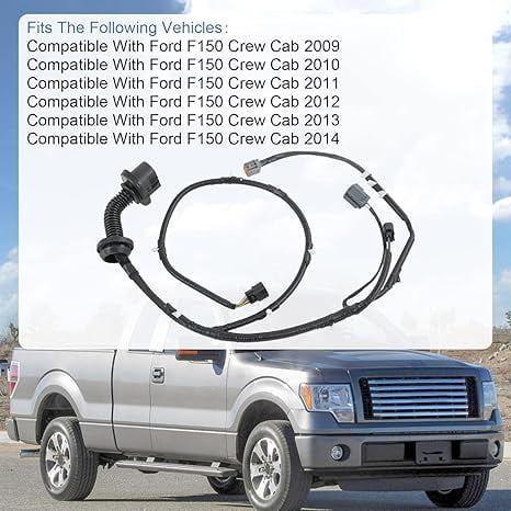 Rear Door Jumper Harness Compatible with 2009-2014 Ford F150 Crew Cab Rear Left Door Jumper Wire Assembly Replaces # 9L3Z-14630-CAA, AL3T-14632-DD, 9L3T-14632-JCA(Rear Right)