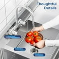 thumbnail image 4 of Ktaxon Utility Sink with Drawer, Stainless Steel Freestanding Kitchen Sink with Hot and Cold Water, Single Bowl Sink w/Storage, Pegboard & Hanging Hook, 4 of 8