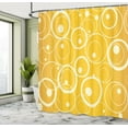thumbnail image 4 of Ambesonne Vintage Yellow Shower Curtain, Circles and Dots, 69"Wx84"L, Yellow Pale Yellow, 4 of 4