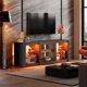 thumbnail image 2 of Living Room Furniture TV Free Shipping TV Bracket with LED Light for TVs up to 65 inches with glass stand for modern home My Lux Decor Round, 2 of 9