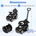 thumbnail image 3 of Gymax 3-In-1 Licensed Ford Stroller Sliding Walking Car w/Horn Sound LED Headlights Black, 3 of 10