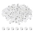 thumbnail image 1 of Uxcell 300-Pack Marcadores de Perchas para Ropa, Clips de Tamaño Codificados por Color de Plástico Tamaño XS que se Ajustan a Varillas de 3mm-5mm [Blanco], 1 of 6