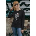 thumbnail image 3 of Old Glory Womens Kung Fu Halloween Skeleton Baby Long Sleeve T Shirt, 3 of 5