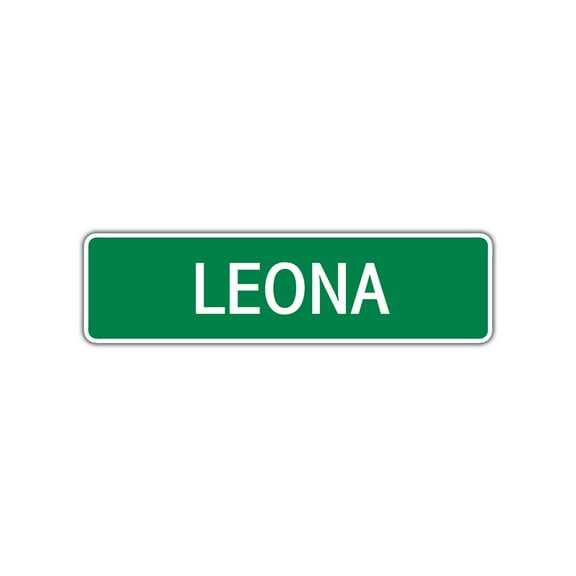 Leona Girls Children Name Letter Printed Wall Plaque Decoration Label Indoor Outdoor Unique Novelty Aluminum Metal Sign 4"x13.5"