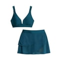 thumbnail image 7 of gakvbuo Swimsuits With Skirt Two Piece Bathing Suits Swimwear Womens Bikini Sets Solid Swimsuits Supportive Wide Strap Two Piece Bathing Suit, 7 of 7