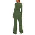 thumbnail image 3 of Hugcore Matching Sets Women Clothing Women's Lounge Sets 2 Piece Long Sleeve Casual Yoga Sets Two Piece Y2K Casual Outfits Workout Sets for Women Long Sleeve Green XL, 3 of 6
