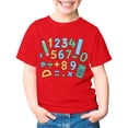 thumbnail image 4 of Girls' Tops Number Print Short Sleeve Graphic Tee Casual Summer Top Girls Clothes Red 5-6 Years, 4 of 4