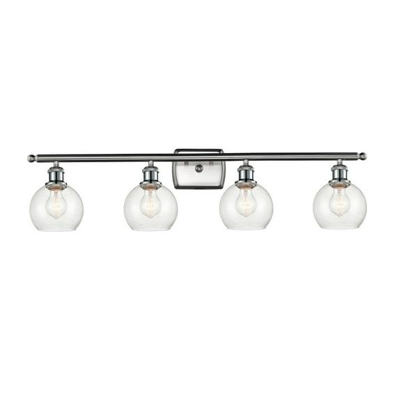 Innovations Lighting  Athens - 4 Light 36" Bath Vanity Light - 6" Shade Seedy/Brushed Satin Nickel Finish