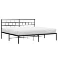 thumbnail image 5 of Pemberly Row Contemporary 72 x 84 Powder-Coated Metal Bed Frame in Black, 5 of 10