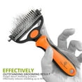 thumbnail image 3 of 2 in 1 Professional Grooming Rake for Cats & Dogs-Dematting Comb for Easy Mats & Tangles Removing,Hair Removal Cleaner for Pets(Orange), 3 of 6
